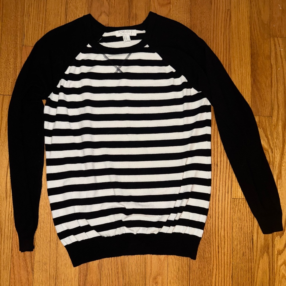 Forever 21 Monochrome Striped Top